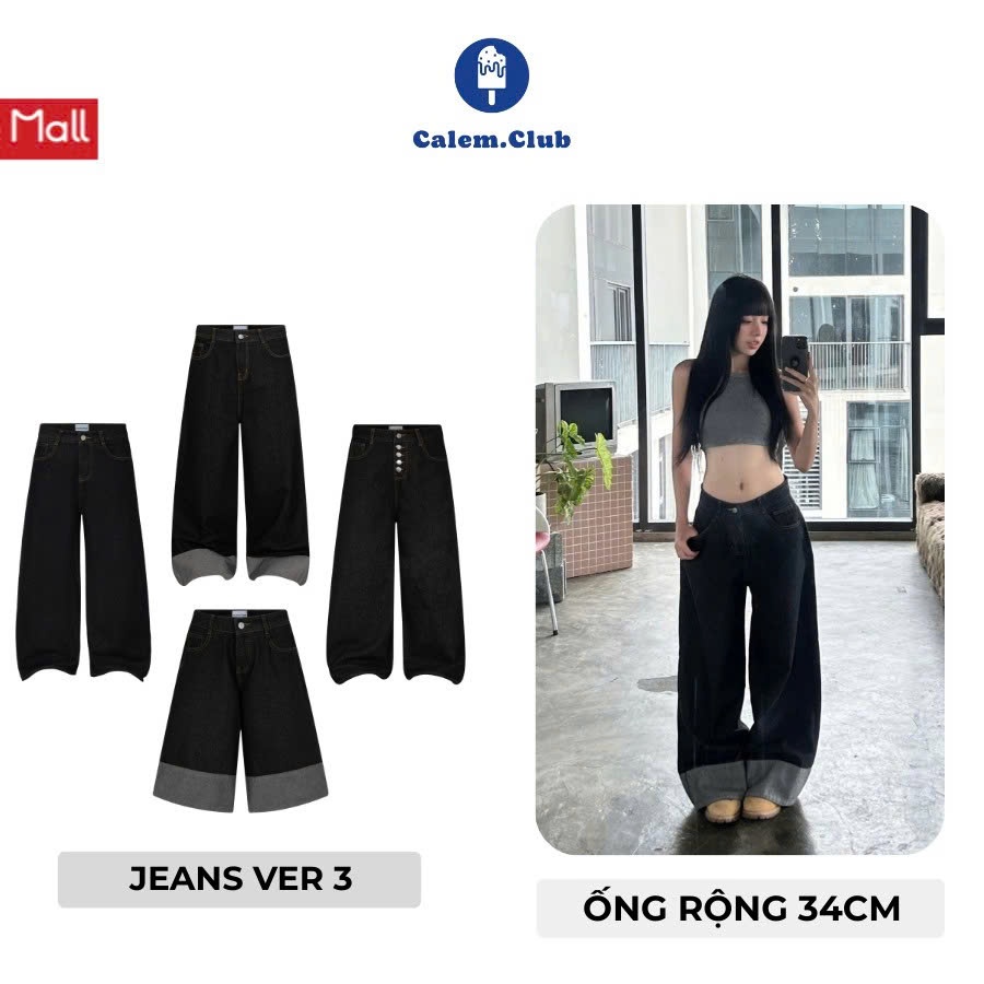 Quần Jean Ver.3 Dài/ Short Jean ver 3-Calem.Club Jean Ver 3 Fold Series chất liệu Denim form nam nữ phong cách trẻ trung | BigBuy360 - bigbuy360.vn