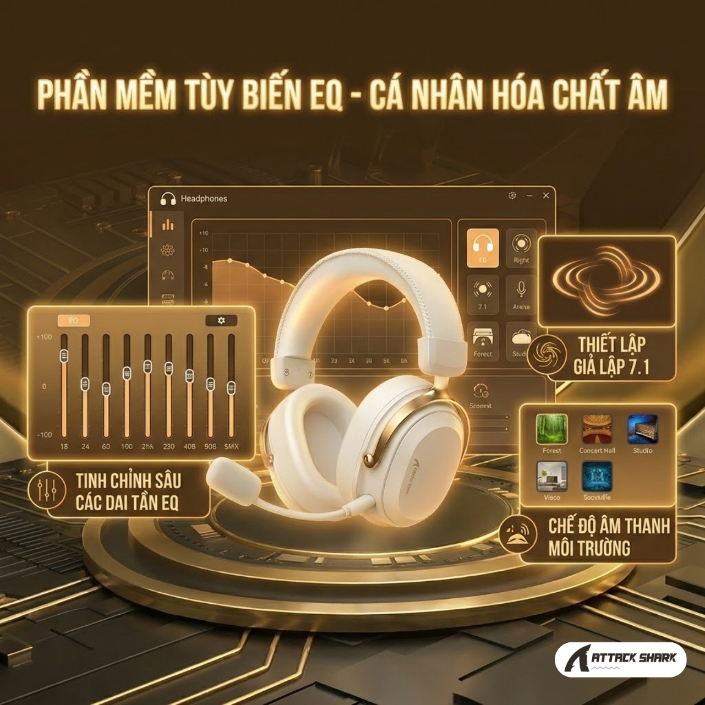 Tai Nghe Gaming Không Dây Attack Shark L30PRO - Âm Thanh Vòm 7.1, Độ Trễ Thấp 20ms, Pin Trâu 1100mAh | BigBuy360 - bigbuy360.vn
