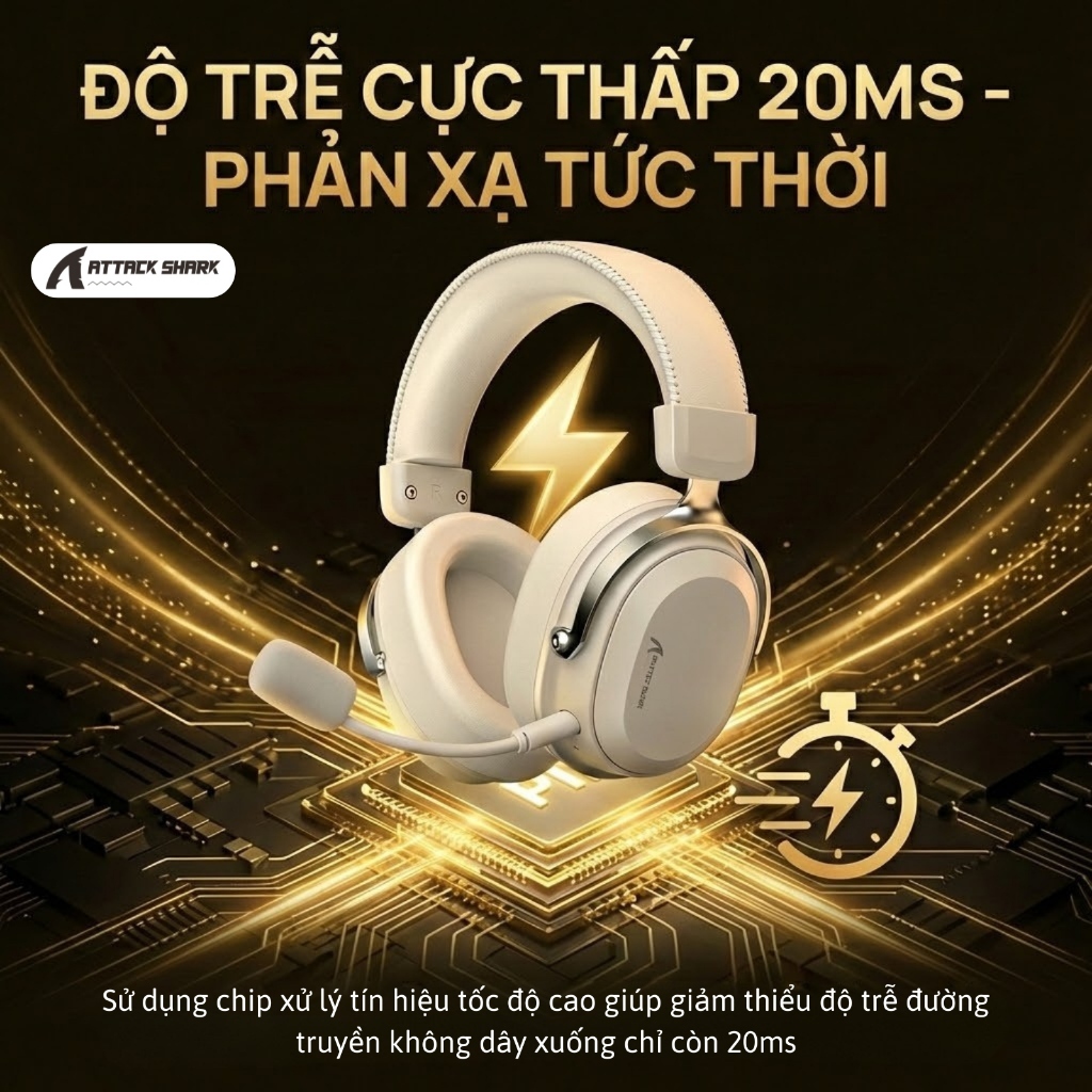 Tai Nghe Gaming Không Dây Attack Shark L30PRO - Âm Thanh Vòm 7.1, Độ Trễ Thấp 20ms, Pin Trâu 1100mAh | BigBuy360 - bigbuy360.vn