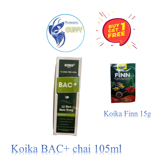 Vi sinh tiêu hóa KOIKA BAC+ 105ml- Tăng cường sức khỏe, lên màu đẹp cho cá tép cảnh