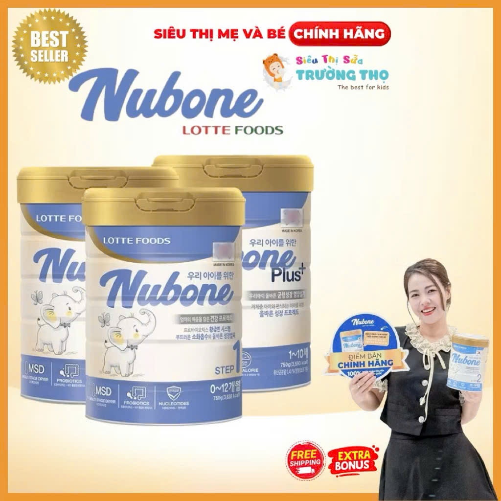 Sữa Nubone Plus+ Hỗ Trợ Tiêu Hóa, Tăng Cân, Phát Triển Trí Não Dành Cho Bé Lon 750g Tới 10 Tuổi