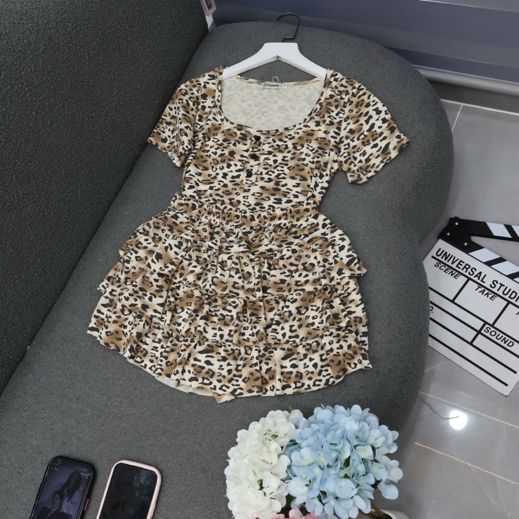 SET Hottrend ÁO CỔ VUÔNG mix VÁY TẦNG Thun Tăm in Hoạ Tiết Siêu Xinh. Bigsize 45-85kg. | BigBuy360 - bigbuy360.vn