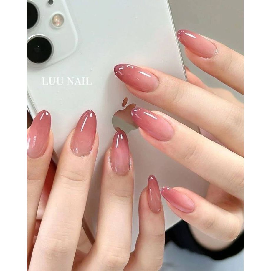 [HN021] Nailbox MIKELLA Ombre Hồng Khô Đầu Móng, Móng Giả Ombre Hồng Lạnh Thiết Kế Theo Yêu Cầu