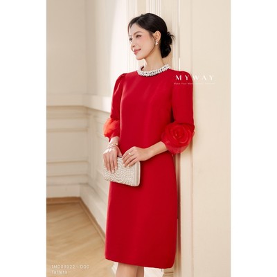 Đầm Suông Nữ Tay Lỡ MY WAY Đính Hoa Và Đá Cao Cấp 1MD08922
