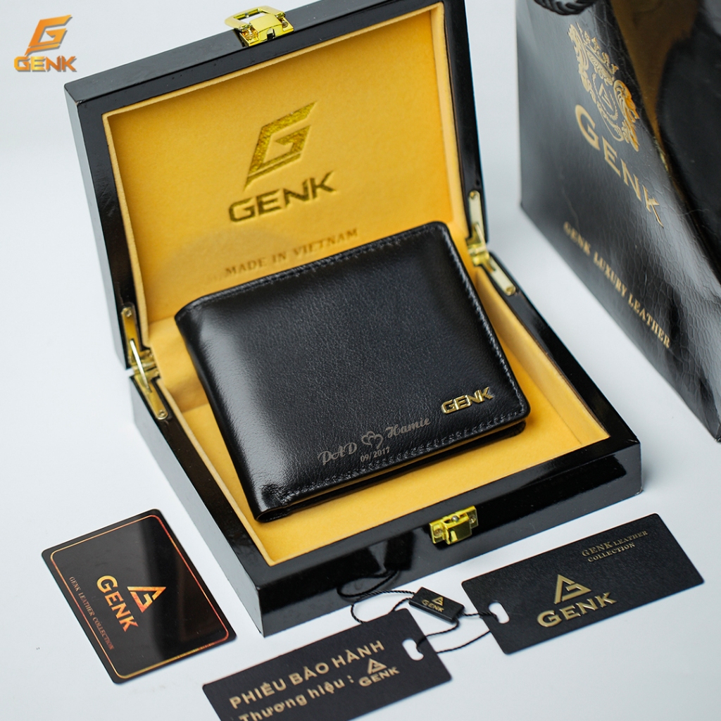 [ Khắc Tên ] Ví Da Nam Khắc Tên Nappa Cao Cấp Genk - GBLux86