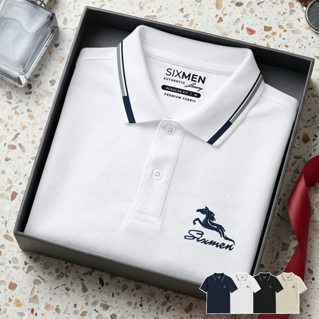 Áo Polo Nam SIXMEN HECARIM Vải Cá Sấu FeelMax Co Giãn Thoáng Mát Form Regular Fit Lịch Lãm