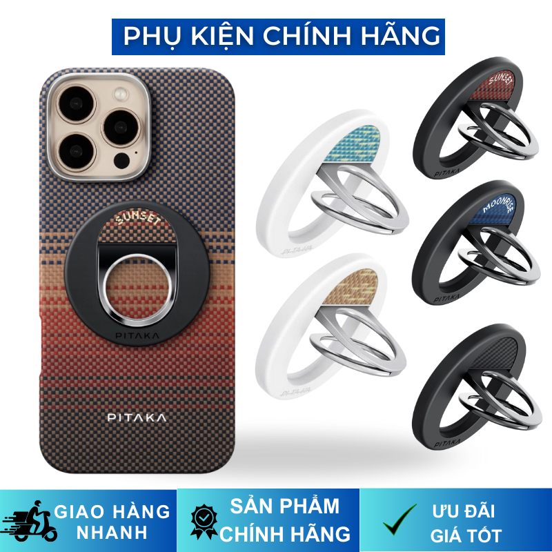 Giá Đỡ Nam Châm Sunset| Moonrise| Black| Lucid Blue| GoldenGlint PITAKA MagEZ Grip 3 Stand Ring Hold
