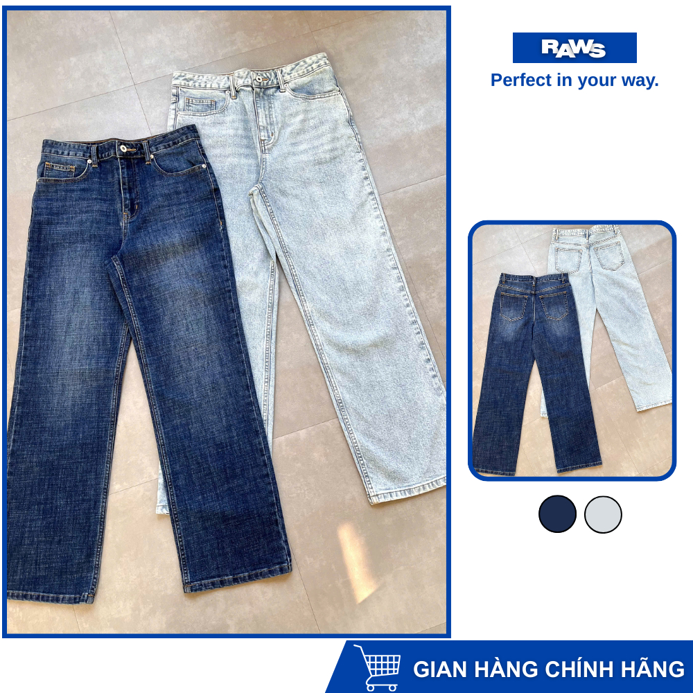 Quần Jeans ống suông Musinsa Hàn quốc RAWS 2 màu
