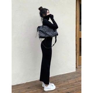 Đầm Dáng Dài Midi Ôm Dáng - Váy Body Nữ Tay Dài Chất Len Tăm Mềm Mịn Co Giãn Freesize Cinzy