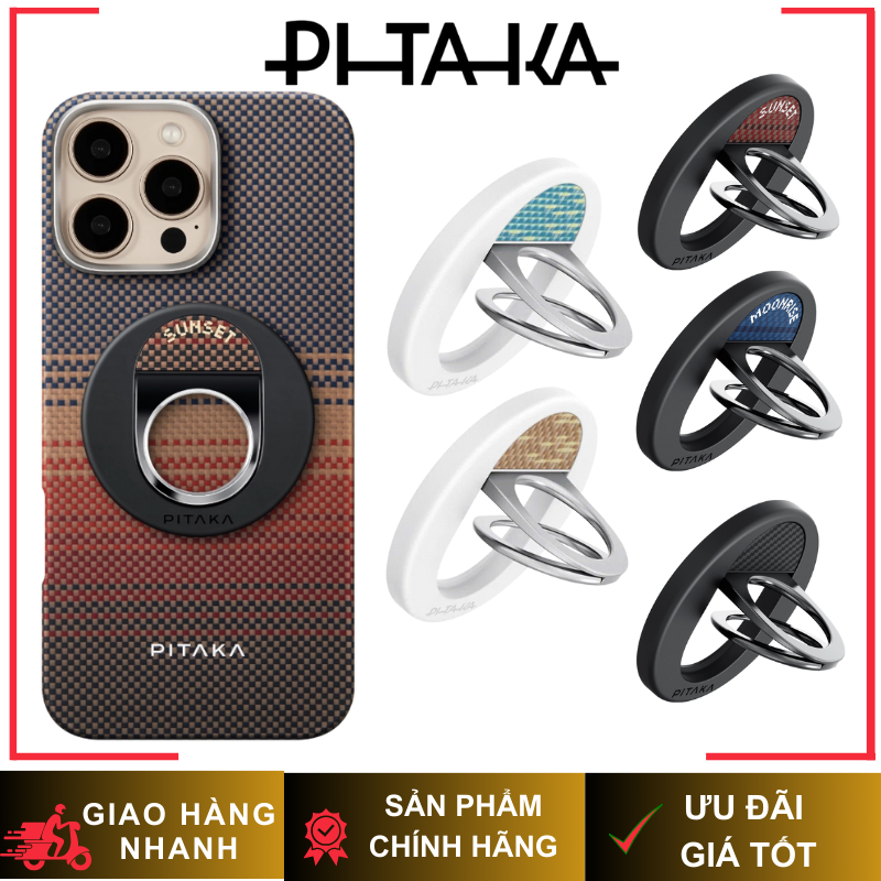 Giá Đỡ Nam Châm PITAKA MagEZ Grip 3 Stand Ring Holder cho iP Hàng Chính Hãng