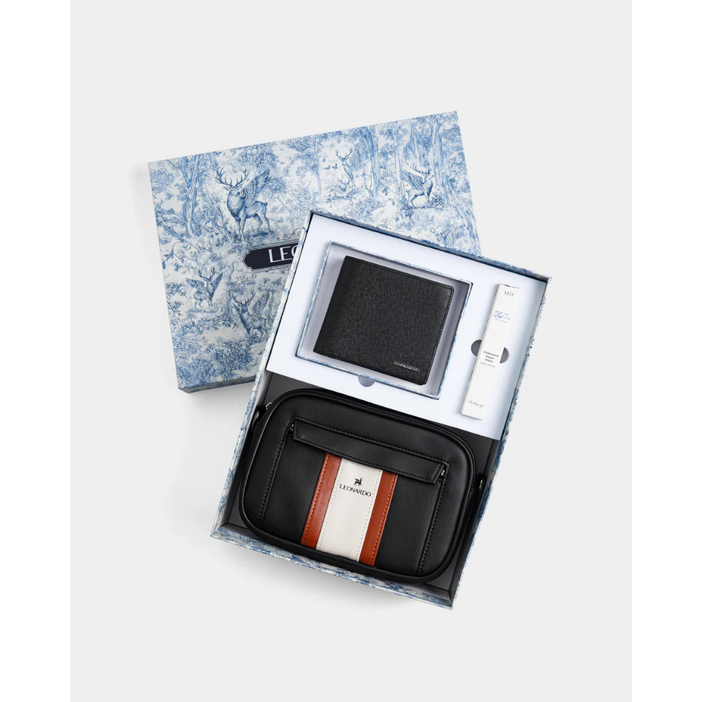Combo Đại Cát 4 - Túi Hộp Frankie Nâu, Ví Mercury và Nước Hoa Leonardo