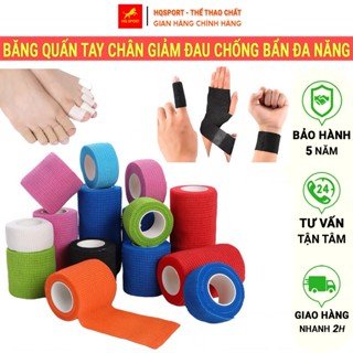 Băng Keo Thể Thao, Băng Dính Y Tế Quấn Tay Chân Vải Cao Su Non Êm Giảm Đau Tránh Chấn Thương Hiệu Quả Nam Nữ Dài 4,5M