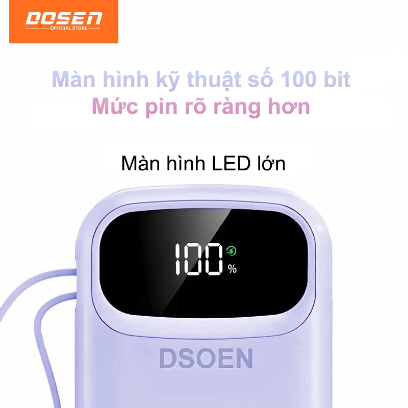 dosen pd22.5w sạc dự phòng power bank tự mang theo dây đôi pin dự phòng màn hình led tích hợp tích hợp 10000mah-42000mah | BigBuy360 - bigbuy360.vn