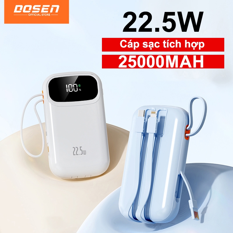 dosen pd22.5w sạc dự phòng power bank tự mang theo dây đôi pin dự phòng màn hình led tích hợp tích hợp 10000mah-42000mah | BigBuy360 - bigbuy360.vn