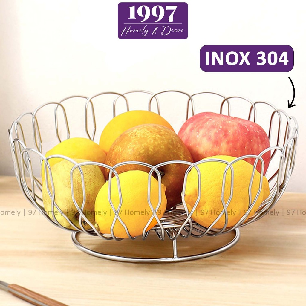 Rổ Đựng Hoa Quả Trái Cây Inox 304 97Homely Cao Cấp Mẫu Mới Nhiều Kiểu Dáng DT260100201