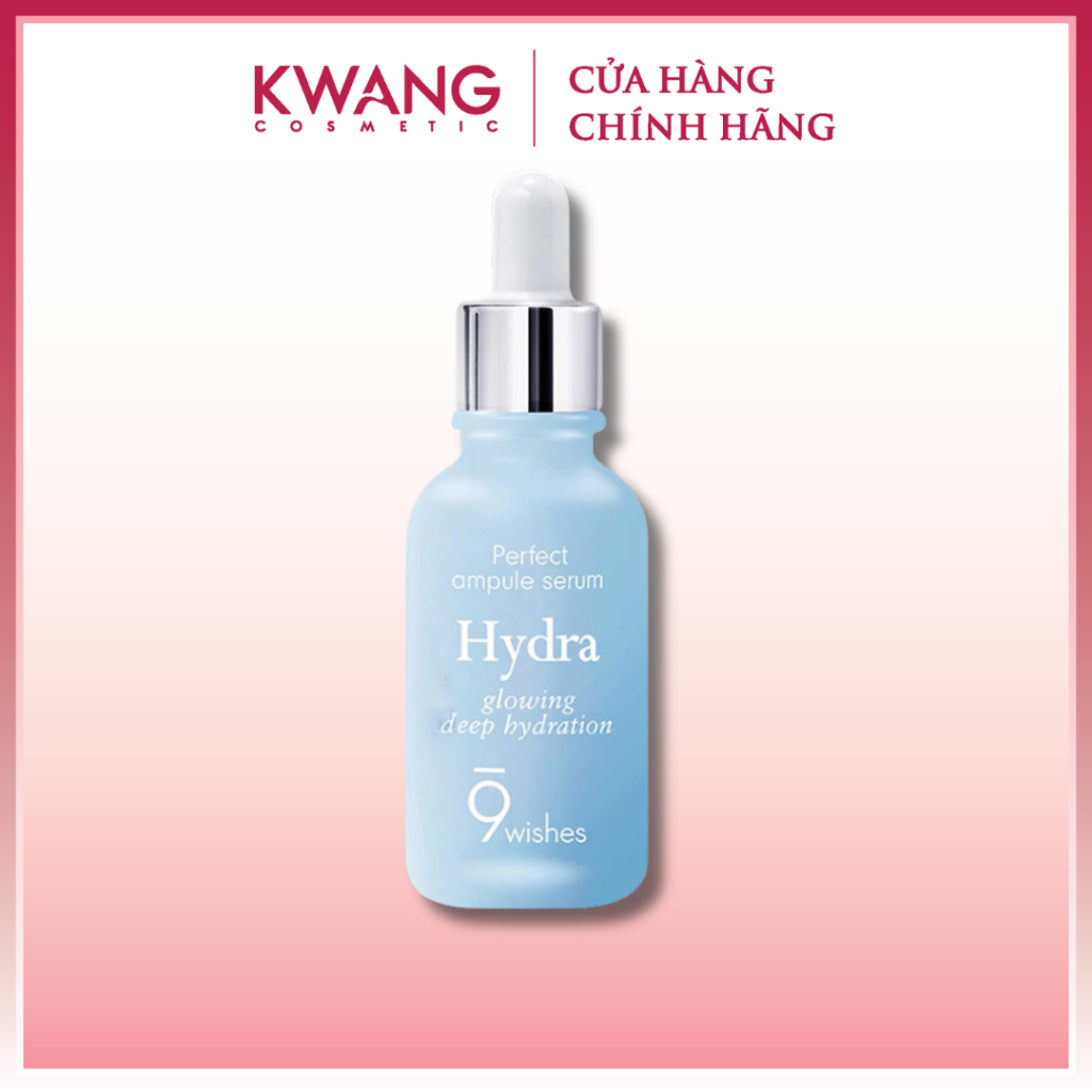 Serum HA Cấp ẩm 9Wishes Hydra Skin Ampule II Serum Cấp Ẩm Căng Bóng Và Hỗ Trợ Làm Sáng Da 30Ml