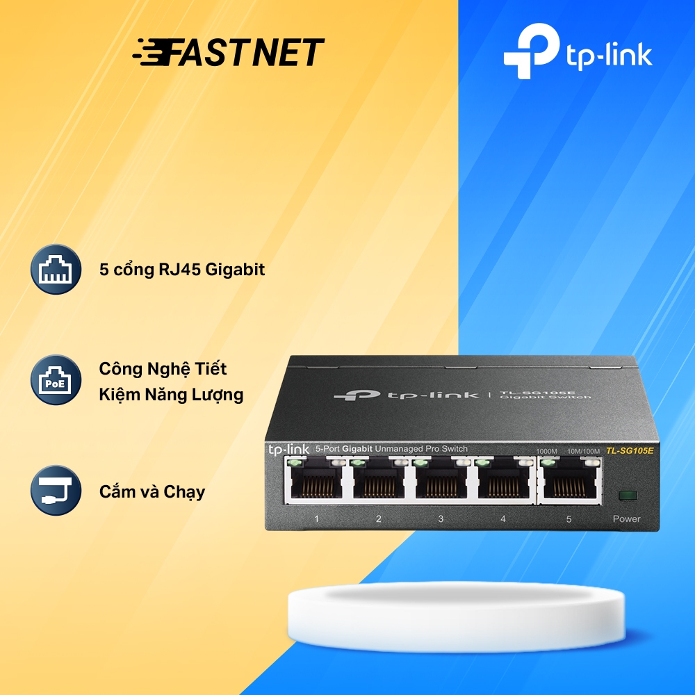 Switch Easy Smart TP-Link TL-SG105E – 5 Cổng Gigabit, Quản Lý Thông Minh