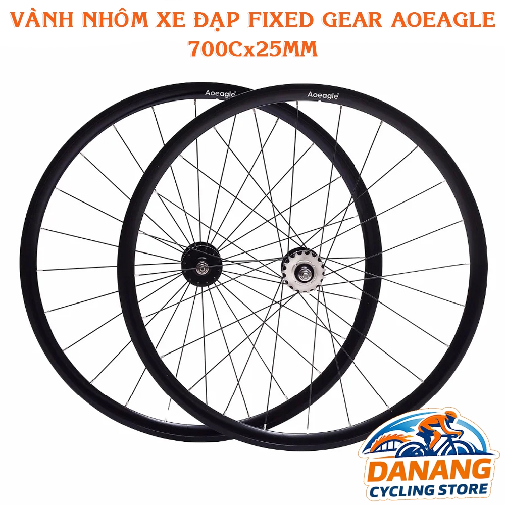 Bộ Vành Nhôm Cao Cấp AOEAGLE Cho Xe Đạp Fixed Gear 700C x 25mm – Kèm Líp 17T