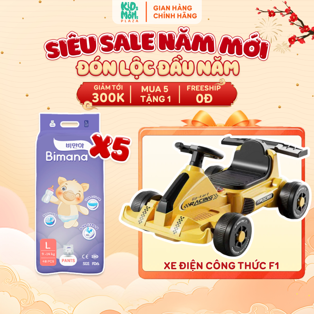 Combo bỉm Bimana Hàn Quốc tặng xe điện đua F1