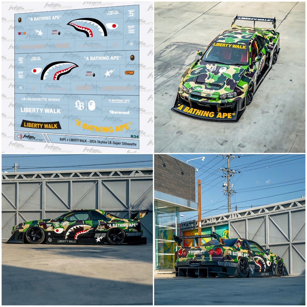 HT24workshop - Decal nước A BATHING APE x LIBERTY WALK Detail cho các mẫu xe Liberty Walk Collab Bap