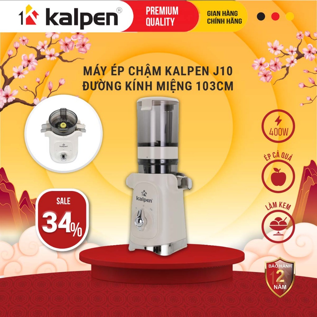 Máy ép chậm Kalpen J10 miệng 103mm hàng chính hãng