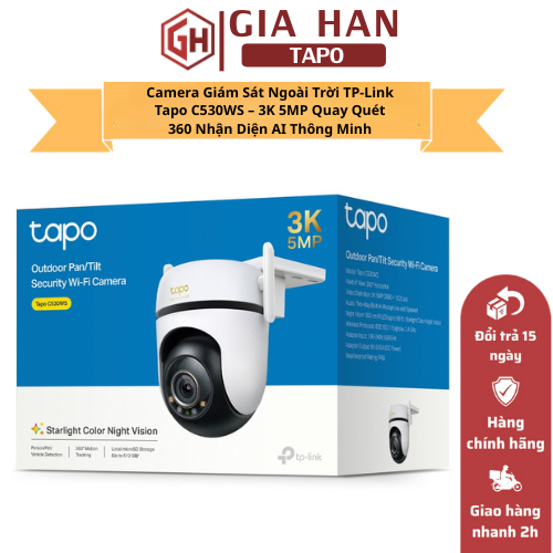 Camera Giám Sát Ngoài Trời TP-Link Tapo C530WS – 3K 5MP, Quay Quét 360, Nhận Diện AI Thông Minh