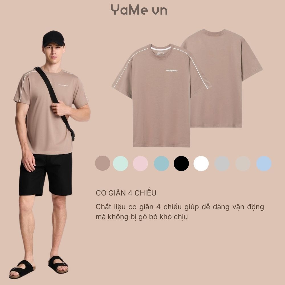 Áo Thun Nam FlexFit™ Viền Vai Phối Màu Seventy Seven 004 Trắng Dáng Ôm Vừa F2 22714 |YaMe|