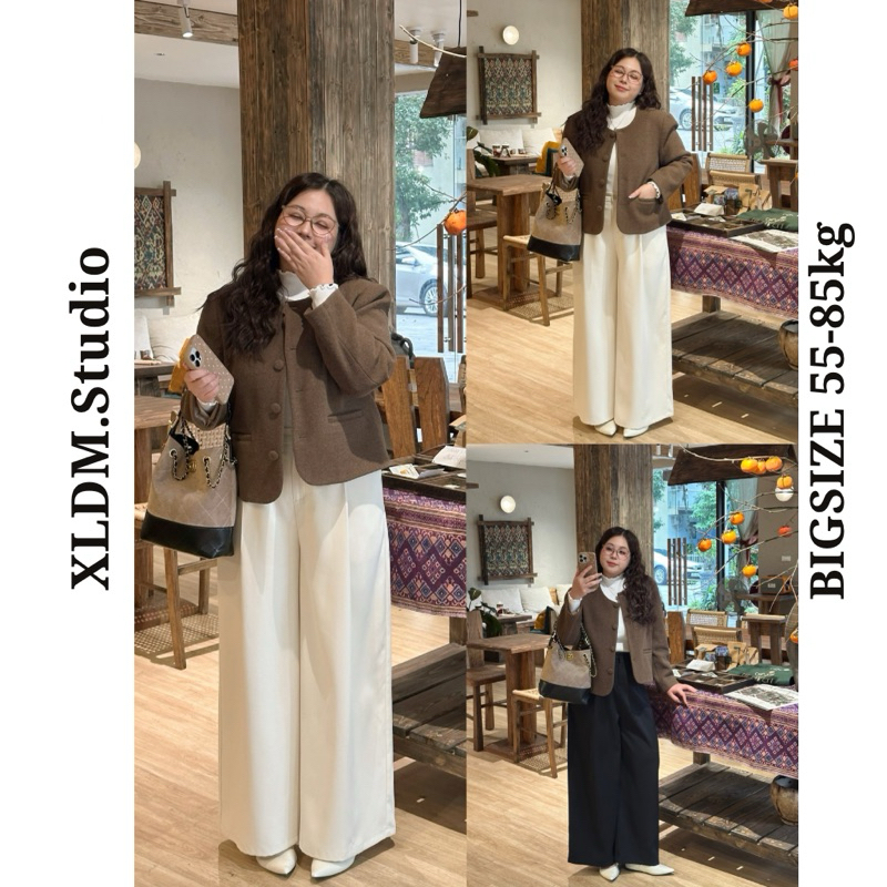 Quần suông ống rộng BIGSIZE công sở xếp ly tôn dáng, thiết kế dành cho chubby XLDM STUDIO ( QS01)