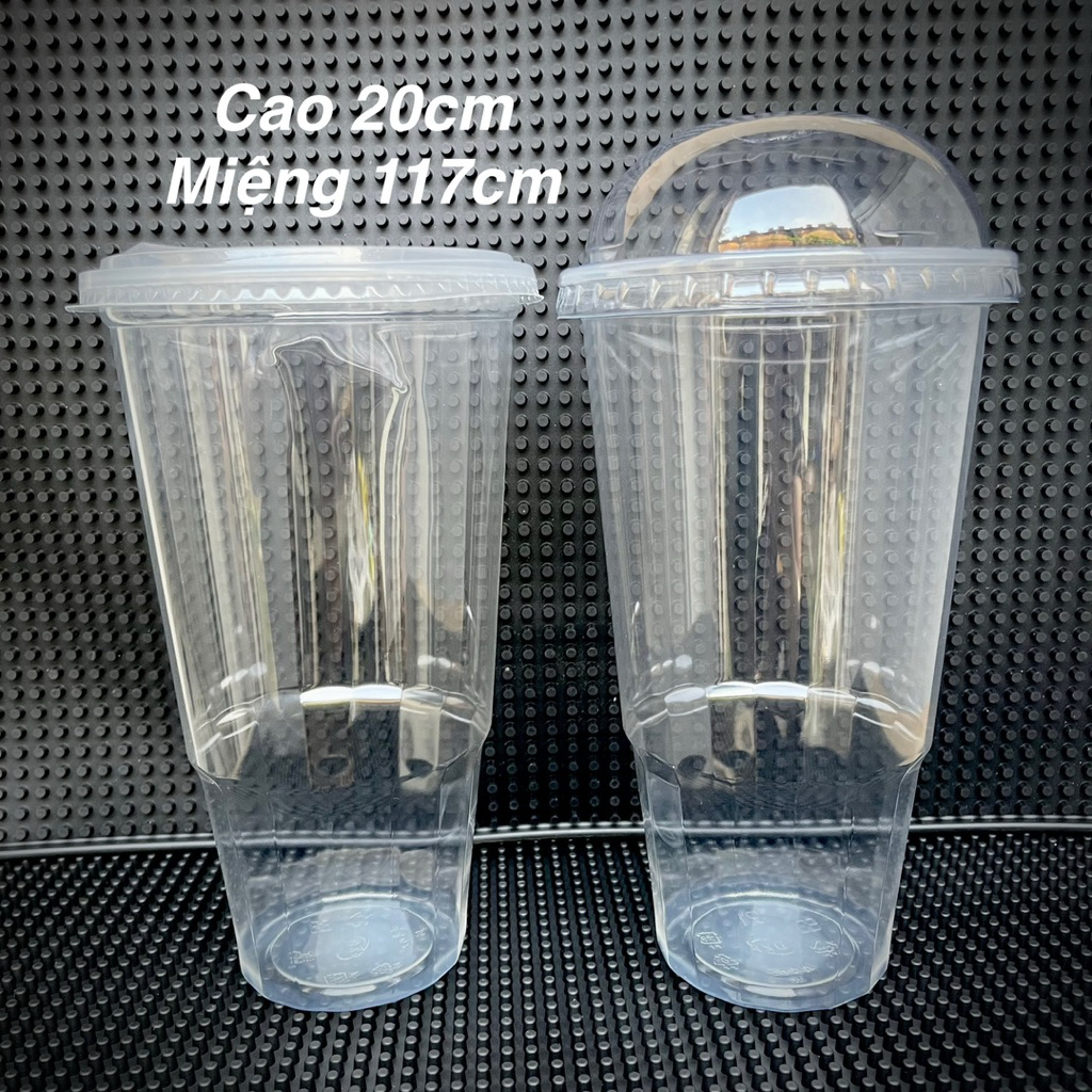 Lốc 50 Ly Nhựa 1L3 Đựng Trà Tắc, Nước Mía Kèm Nắp