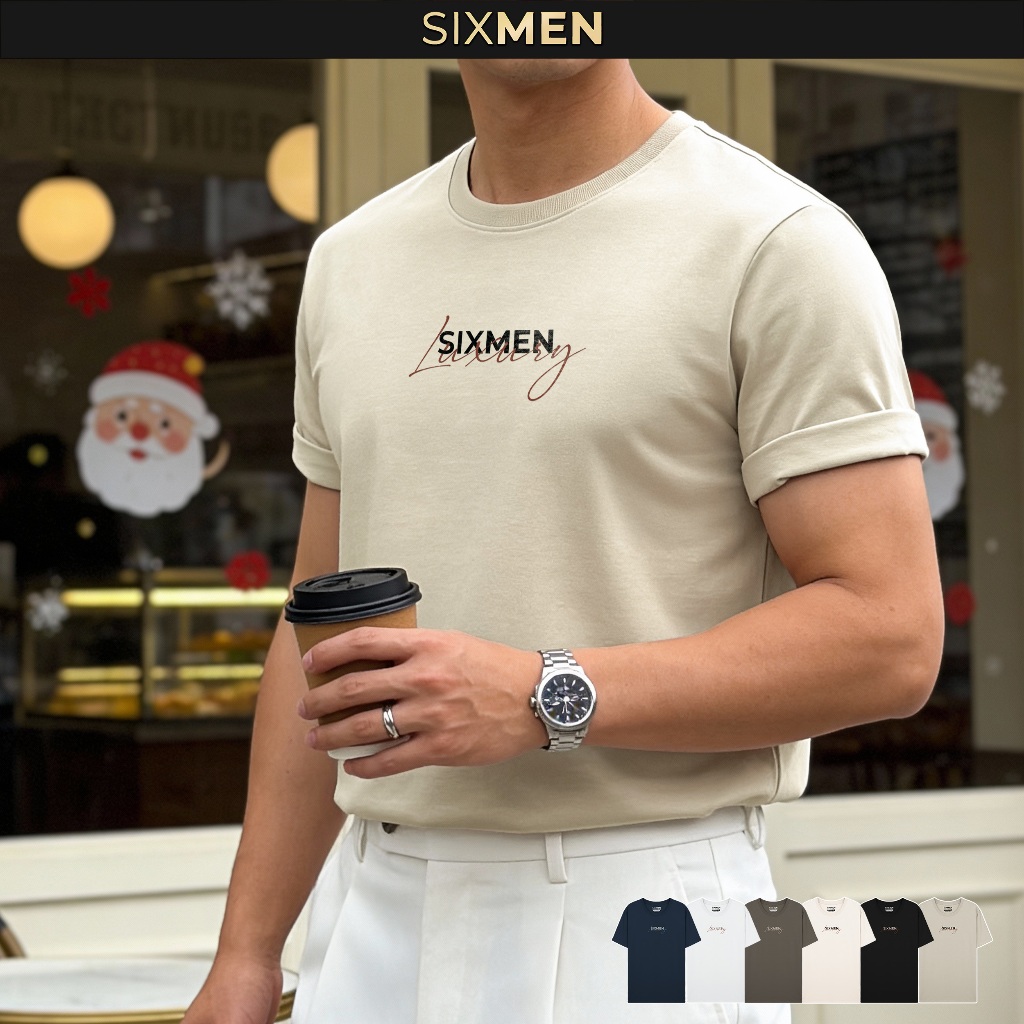Áo thun nam TSHIRT SIXMEN LUXURY Ver 1 cổ tròn vải cotton cao cấp co giãn, thoáng mát, thanh lịch