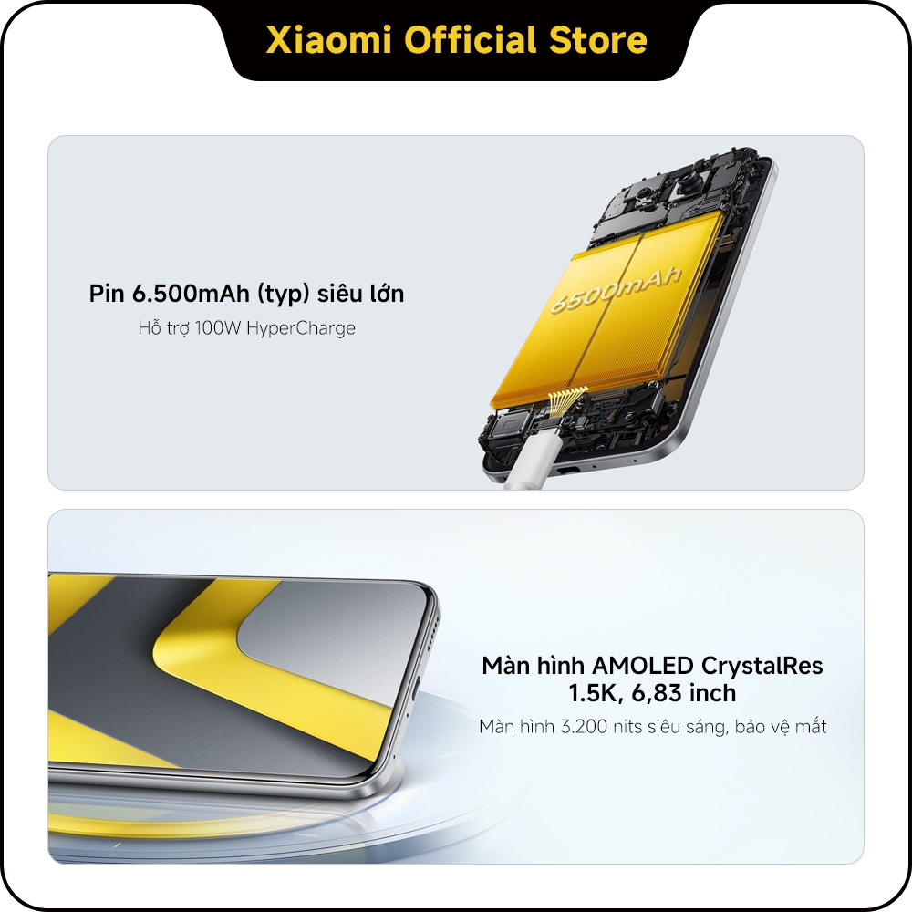 Điện thoại thông minh POCO M8 PRO 5G (8+256GB|12+512GB)|Pin 6.500mAh (typ) siêu lớn|Màn hình AMOLED CrystalRes 1.5K | BigBuy360 - bigbuy360.vn
