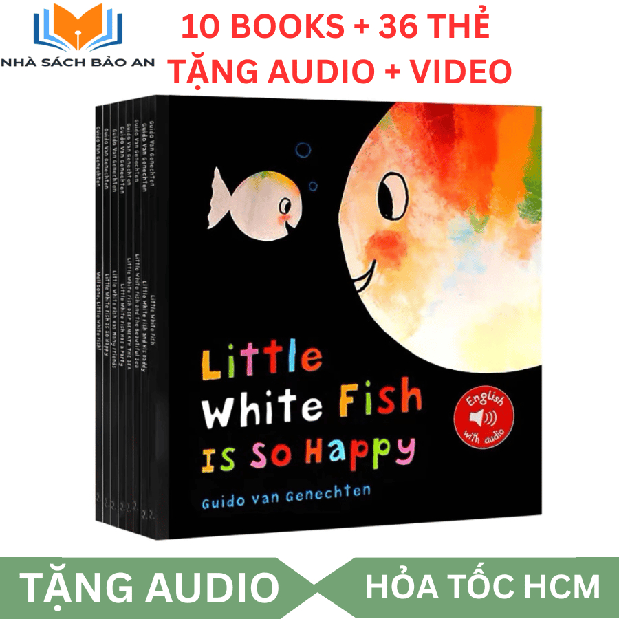 Sách - Little White Fish 10 cuốn + 36 thẻ – Sách có đầy đủ video và audio siêu hay cho bé từ 2-6 tuổ