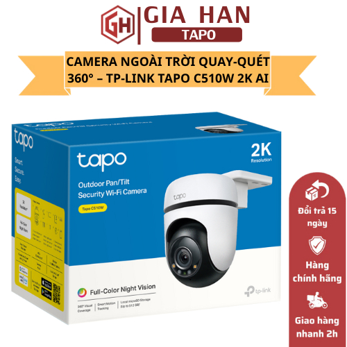 Camera Wifi Ngoài Trời Quay Quét 36 Độ TP-LINK TAPO C510W 2K AI