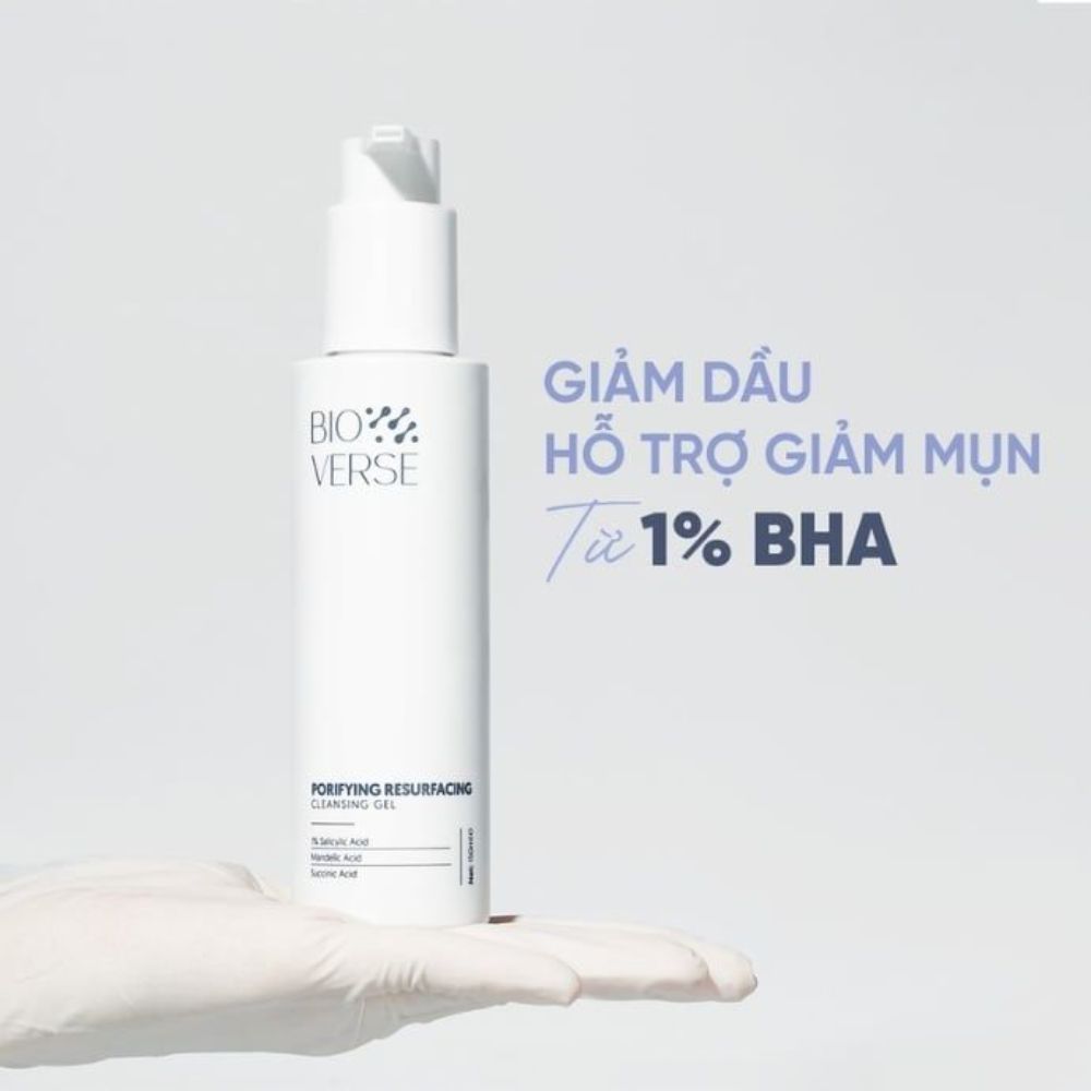 Ảnh 6 của Sữa rửa mặt Bioverse Porifying Resurfacing Cleansing Gel AHA BHA sạch sâu mềm da giảm dầu