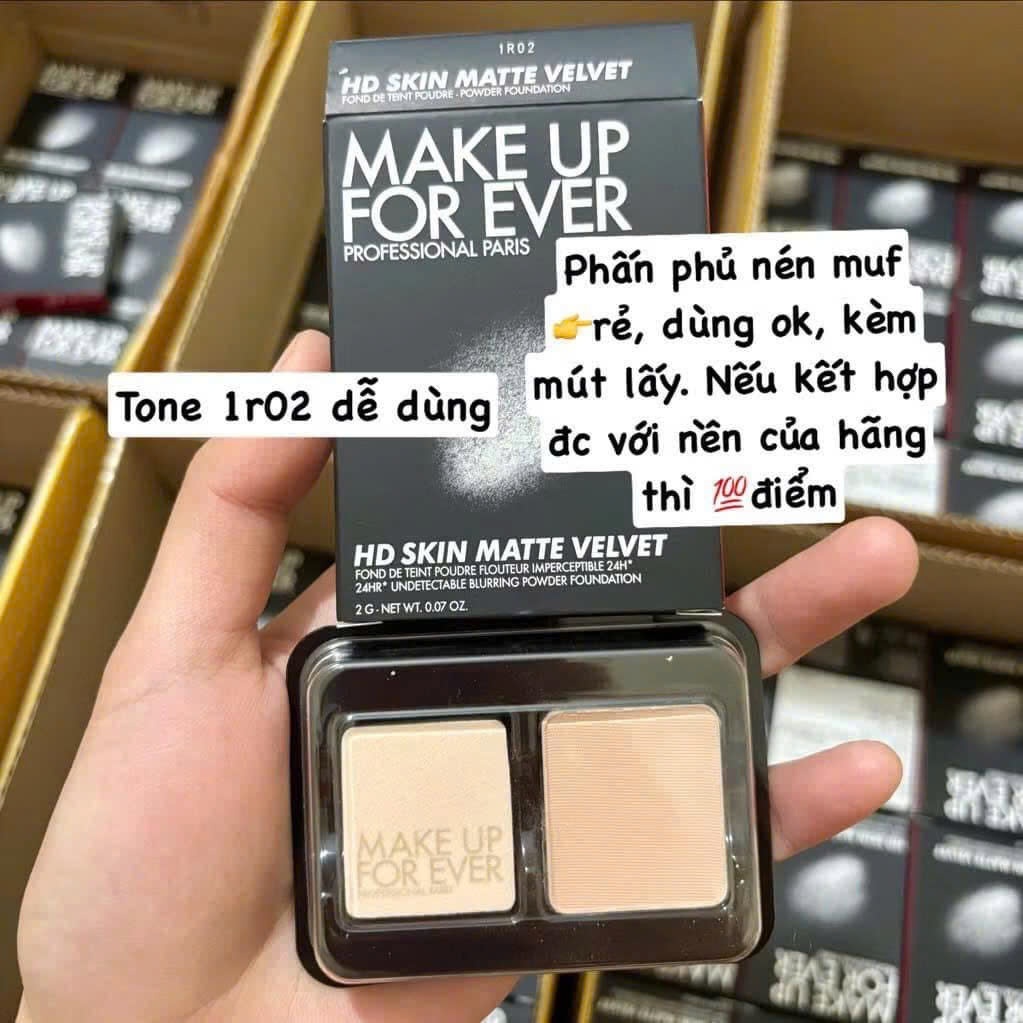 Kem Nền Dạng Nén Makeup Forever Matte Velvet Kiềm Dầu màu 1R02 Mini 2g Fullbox