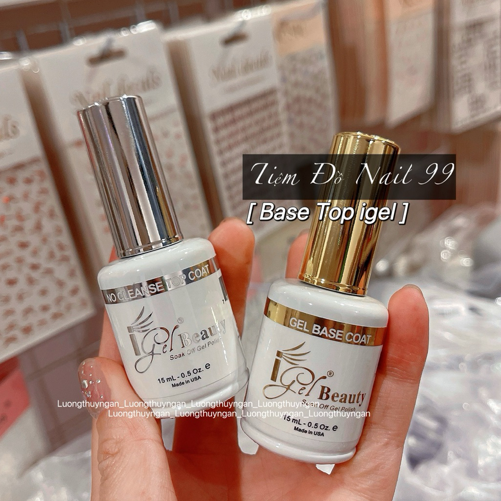 Bộ base top Igel beauty siêu bền siêu bóng - Chai 15ml