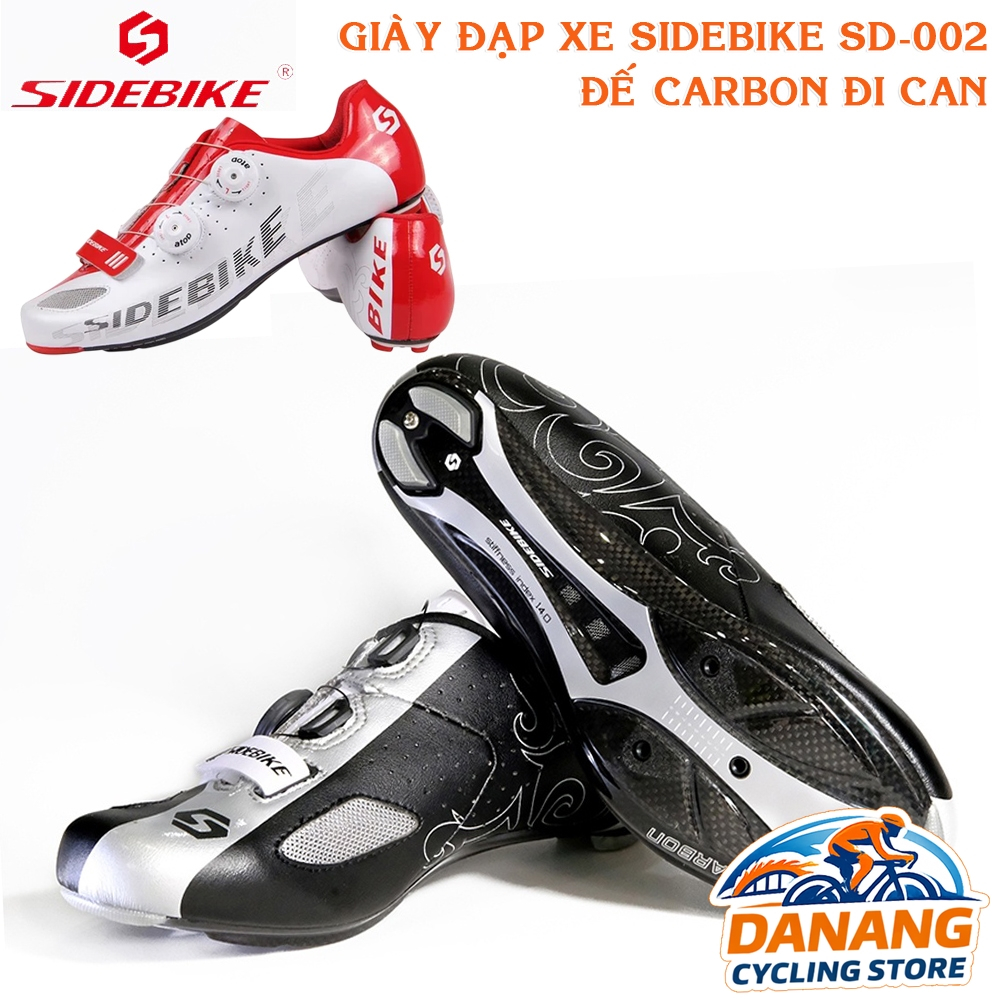 Giày Đạp Xe Road SIDEBIKE SD-002 – Đế Carbon – 2 Khóa Vặn – Giày Đi Can