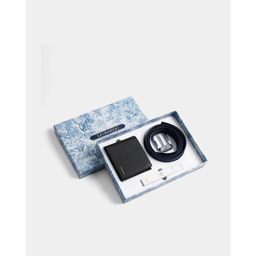 Combo Lịch Lãm 6 - Thắt Lưng Mercury Xanh Đen, Ví Mercury RFID và Nước Hoa Leonardo