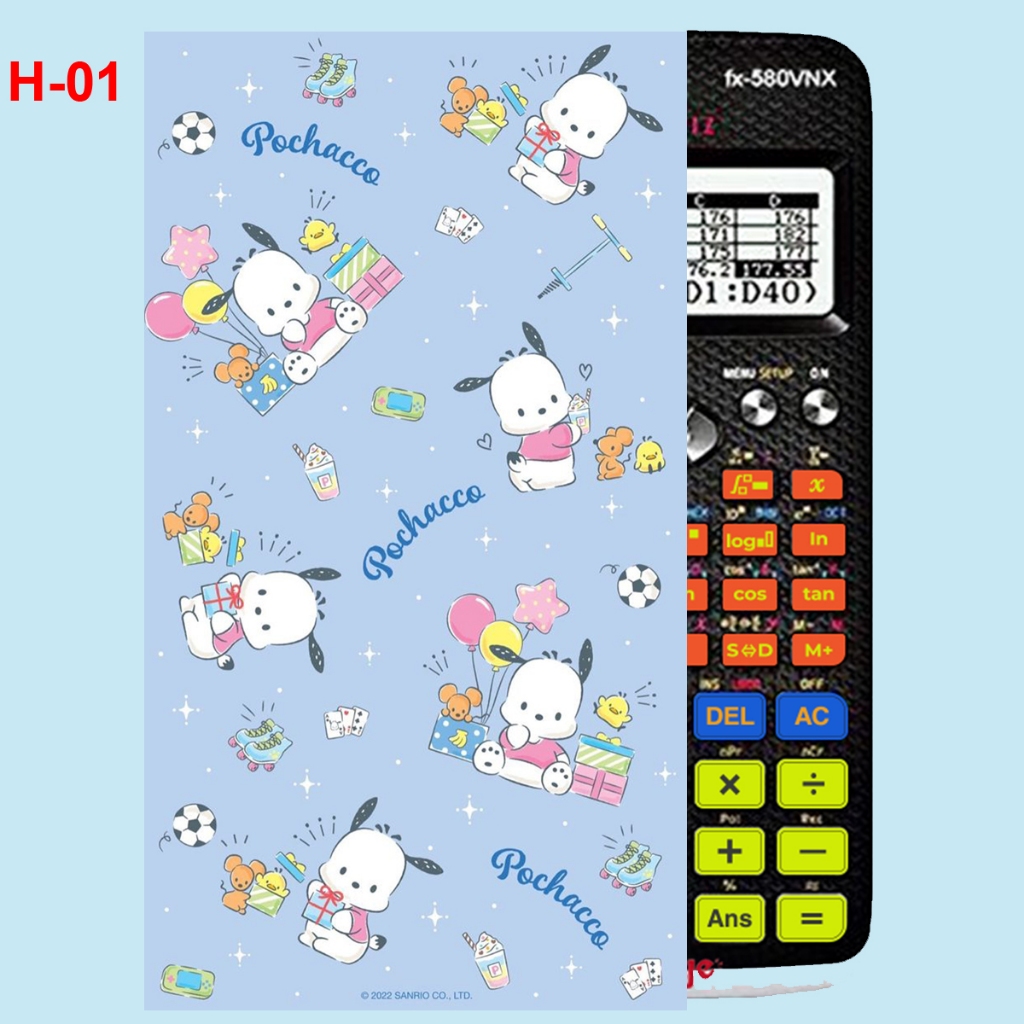 Hình dán Máy tính CASIO fx570, fx580... Anime Pochacco