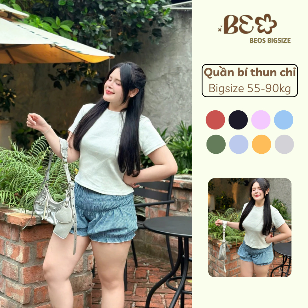 BEOS BIGSIZE, QUẦN BÍ THUN CHỈ BIGSIZE 55-90KG HOẠ TIẾT CARO