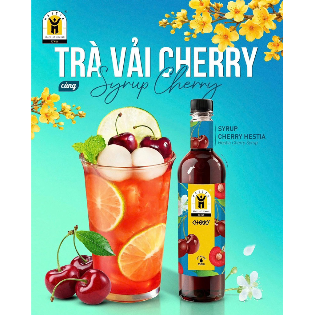 Siro Syrup CHERRY Hestia chai 750ml