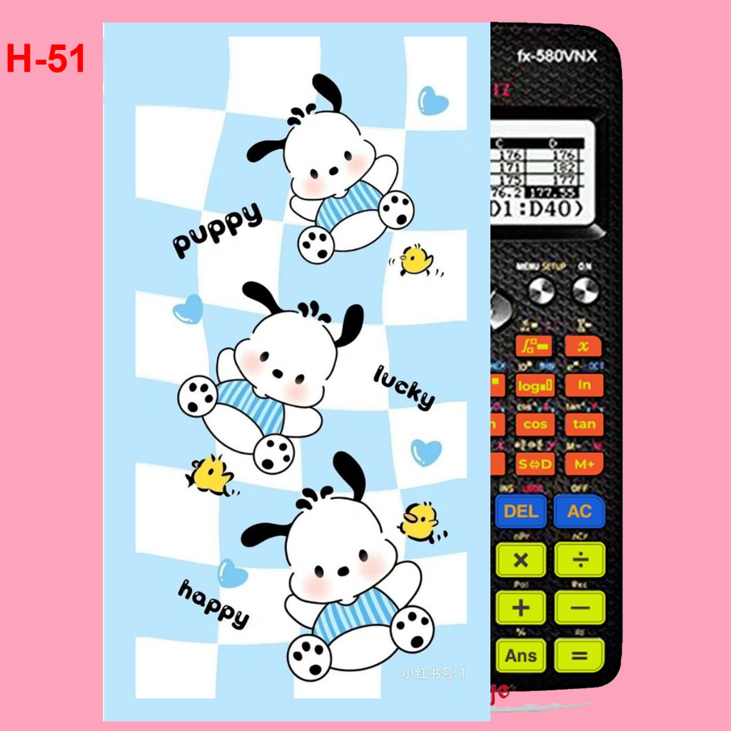 Hình dán Máy tính CASIO fx570, fx580... Anime Pochacco
