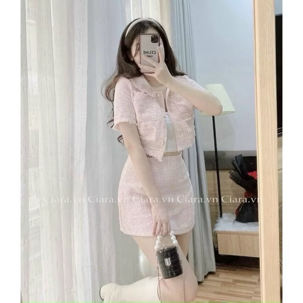 Set Dạ Bố Hàng Quảng Châu Loại 1-Set Đồ Nữ Xinh Xắn (Freesize 40-50kg vừa)