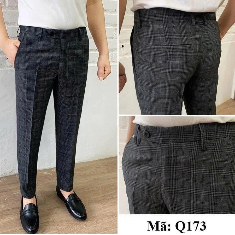 Quần âu nam N1LUXURY kẻ sọc KARO chất vải cotton cao cấp, style hàn quốc, tôn dáng, lịch sự QA009