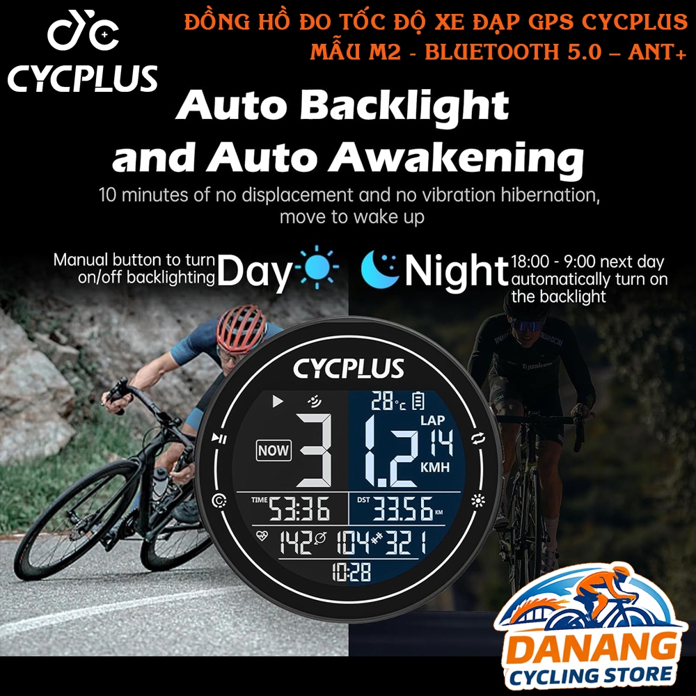 Đồng Hồ Đo Tốc Độ Xe Đạp GPS CYCPLUS  M2 – Định Vị Vệ Tinh – Bluetooth 5.0 – ANT+