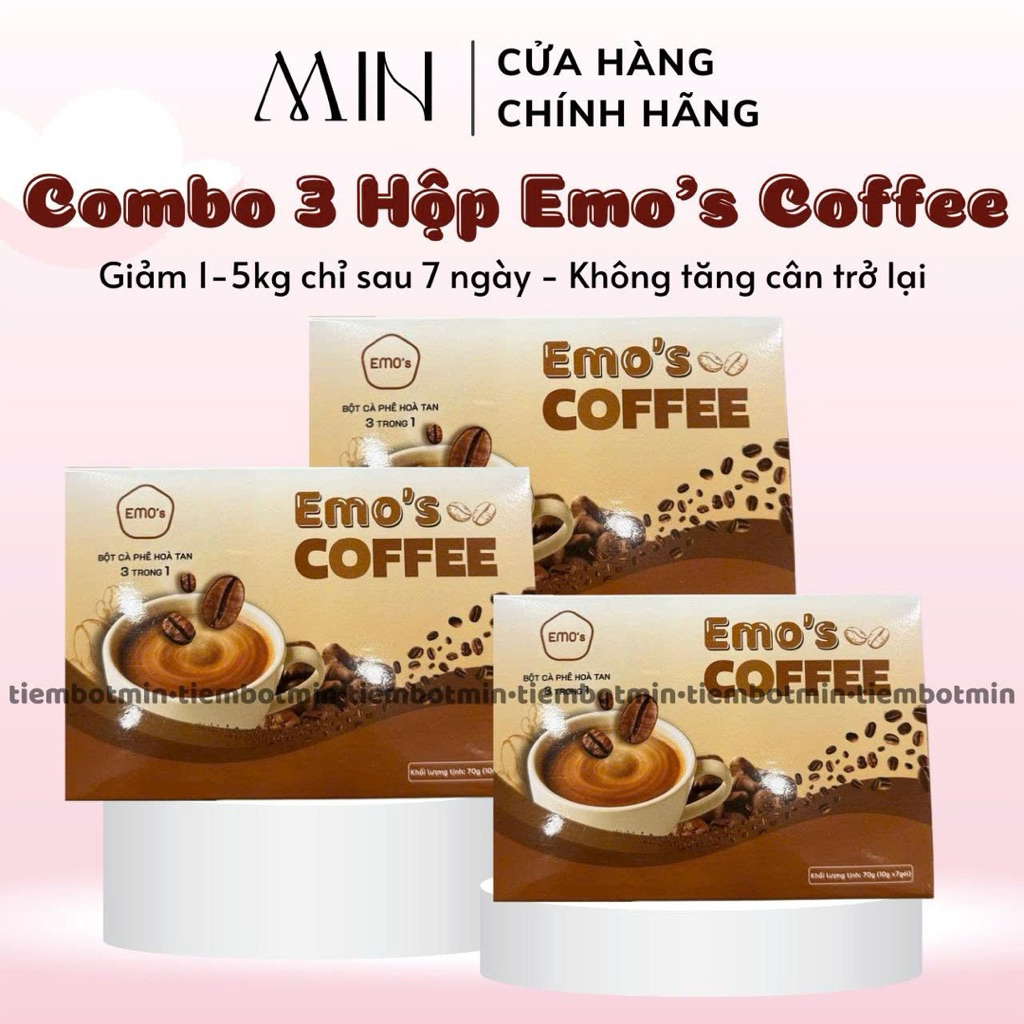 (MẪU MỚI NHẤT) COMBO 3 HỘP BỘT GIẢM CÂN EMO COFFEE/ An Toàn, Hiệu Quả (kèm quà tặng)