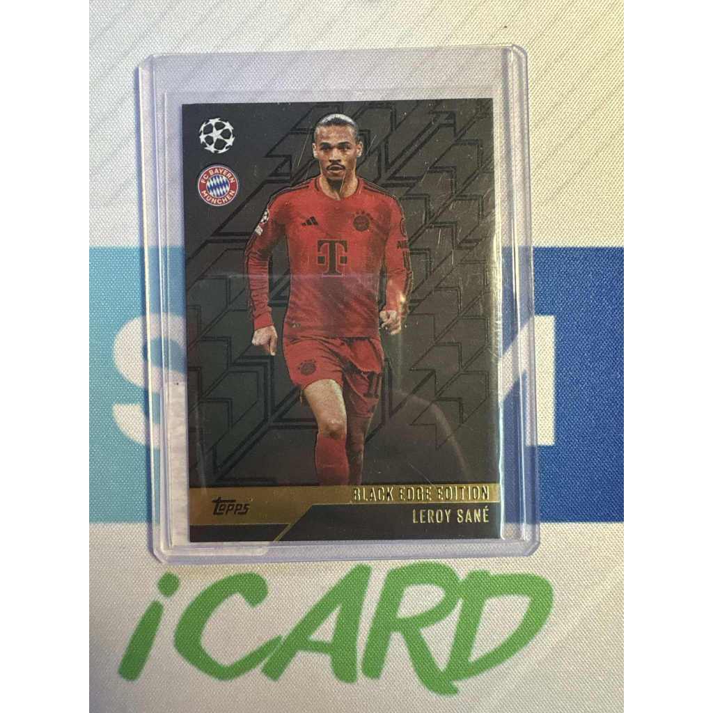 Thẻ bóng đá N136 Leroy Sané FC Bayern München Black Edge Edition Topps UEFA Champions League 2023/24