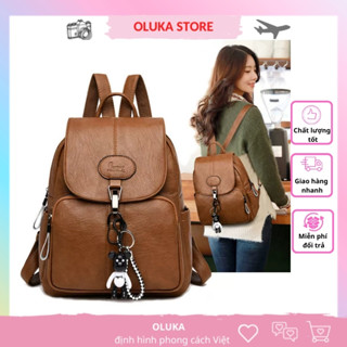 Balo nữ da mềm hàn quốc thời trang du lịch cao cấp đi học đi làm oluka BL067