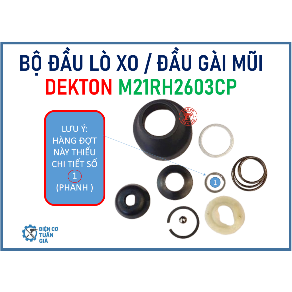 DEKTON 2603CP - BỘ ĐẦU LÒ XO GIỮ MŨI MÁY KHOAN PIN DEKTON 2603CP (THIẾU PHANH), 2603. sk