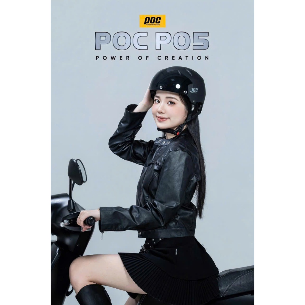 Nón POC Đạt Chuẩn Đi Xe Máy P05 Phiên Bản Độ Kính Nam Châm Cao Cấp